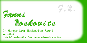 fanni moskovits business card